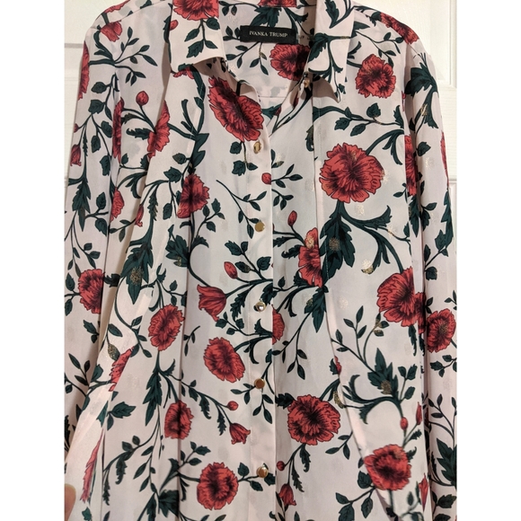 Ivanka Trump floral button down blouse - Picture 4 of 8